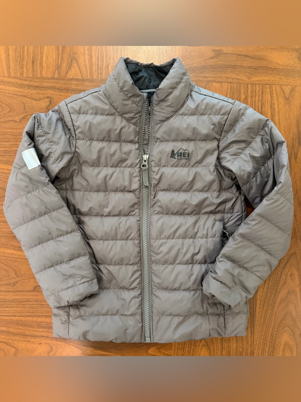 REI Co-Op Boys Size XXS Gray 650 Down Jacket Full Zip Puffer Coat